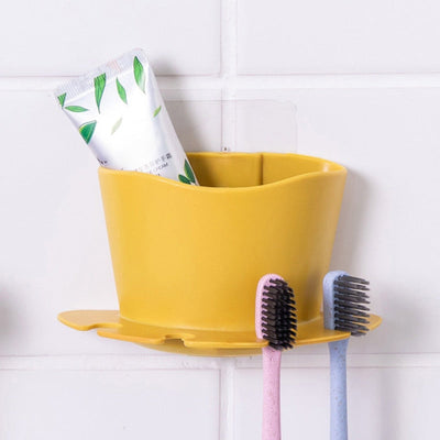 Toothbrush Holder Non-perforated Paste Tooth Holder Razor Bathroom Wall-mounted Brushing And Washing Face Multifunctional Rack - Korvel