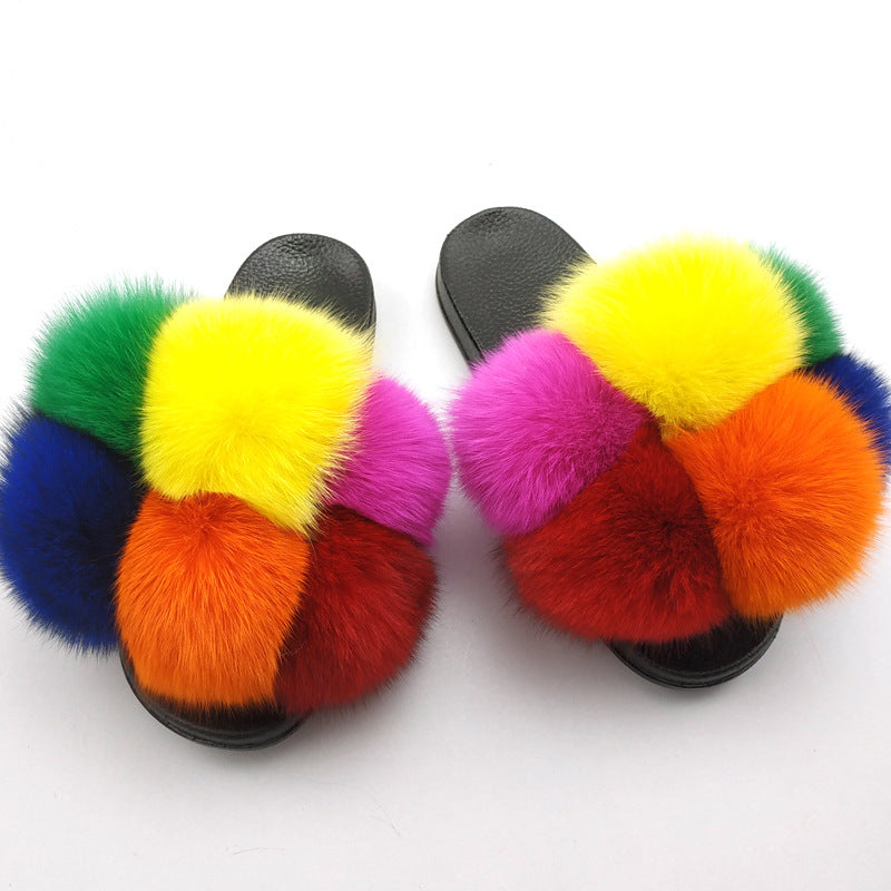Zapatillas de Piel Sintética Premium para Mujeres - Pantuflas Abiertas y Esponjosas