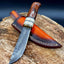 Exquisite Custom Damascus Steel Hunting Knife with Bone and Rosewood Handle - Korvel