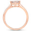 Anillo de Compromiso de Morganita Genuina de 0.90 Quilates en Plata Esterlina