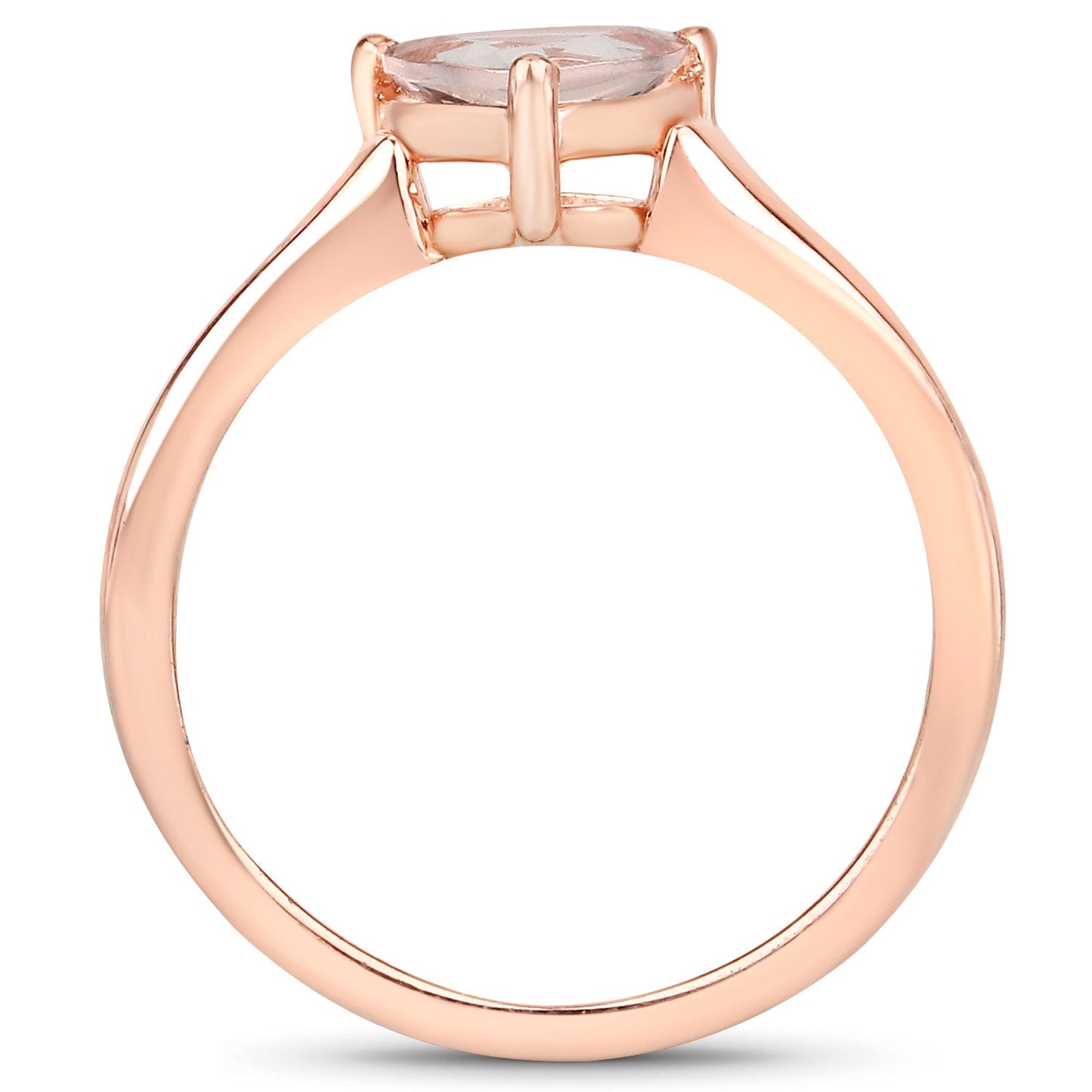 Anillo de Compromiso de Morganita Genuina de 0.90 Quilates en Plata Esterlina