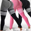 High Waist Striped Outdoor Sports Tights for Women