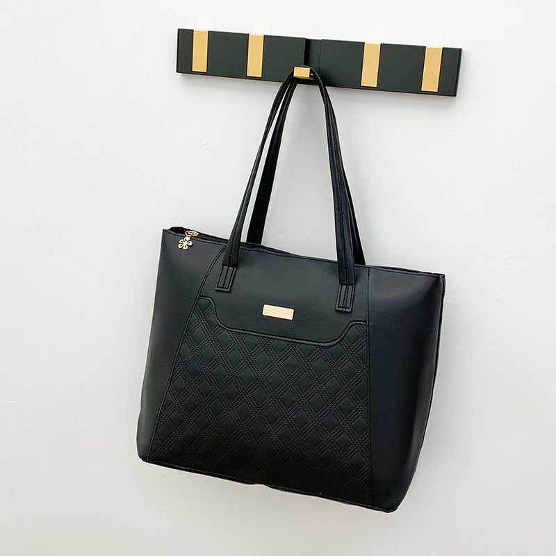 Bolso Tote de Gran Capacidad con Relieve de Diamante