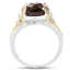 3.28 Carat Smoky Quartz & Yellow Diamond Sterling Silver Ring