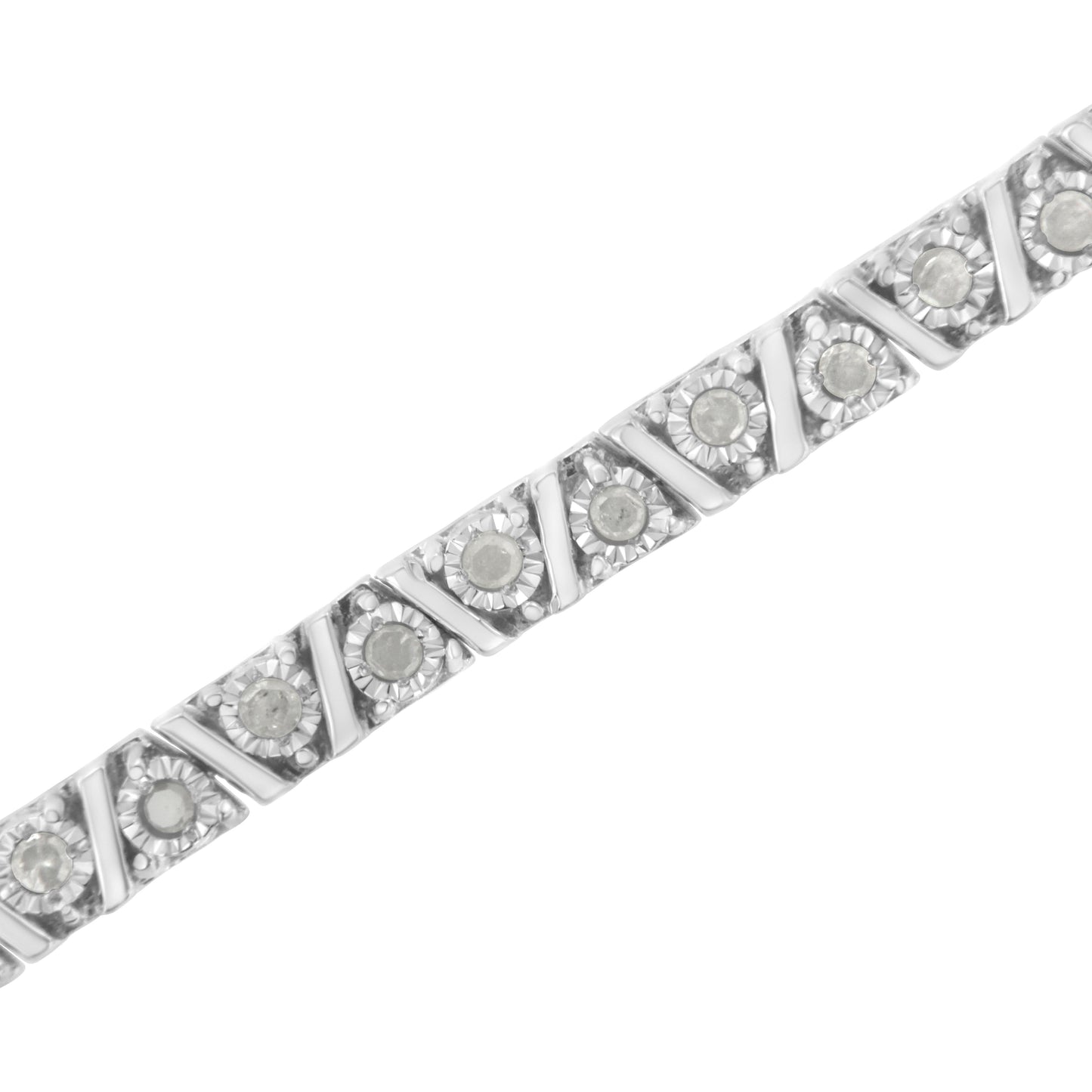 .925 Pulsera de Tenis de Diamantes de Plata Esterlina