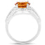 2.81 Carat Genuine Citrine and White Topaz Sterling Silver Ring