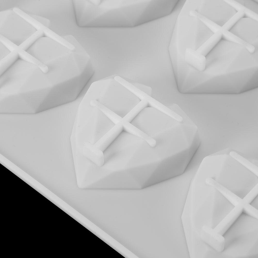 Molde de Silicona en Forma de Corazón Diamante 3D para Hornear y Postres