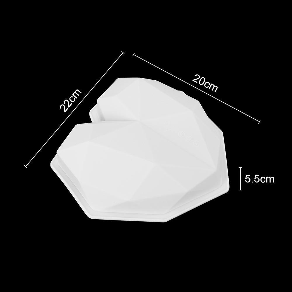 Molde de Silicona en Forma de Corazón Diamante 3D para Hornear y Postres
