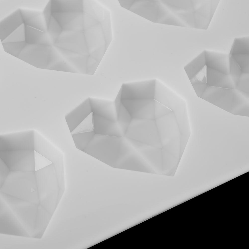 Molde de Silicona en Forma de Corazón Diamante 3D para Hornear y Postres