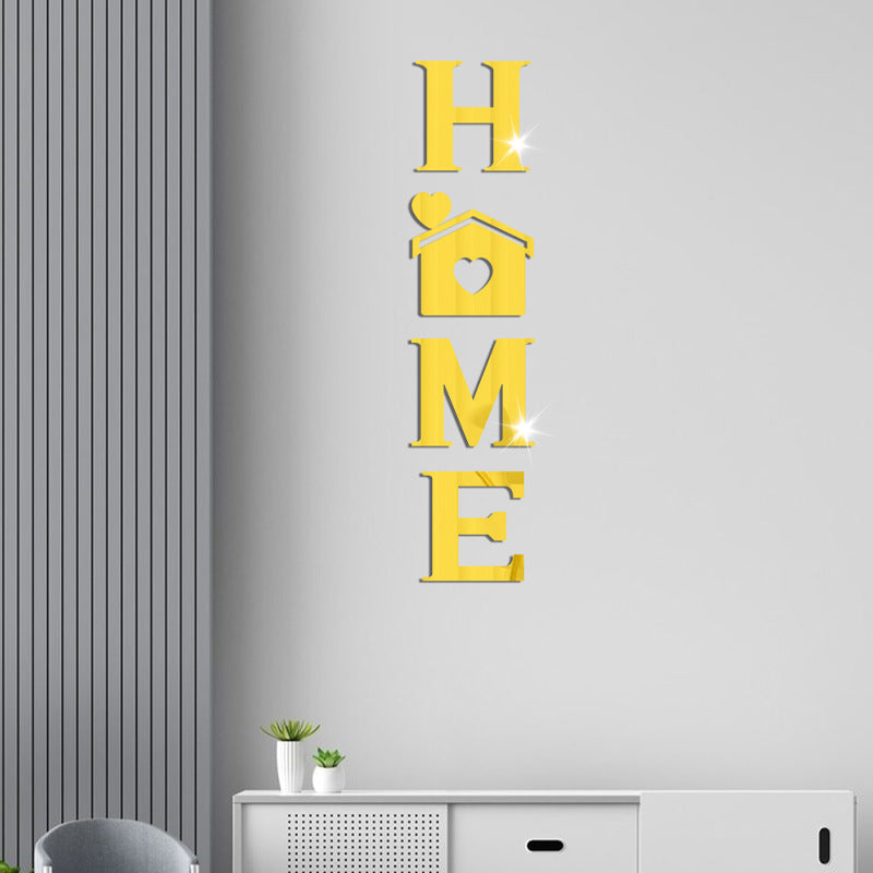 Acrylic Mirror Stickers: Home House Love Combo Bestseller Shein Soft Mirror Decorative Wall Stickers with Letter Hearts - Korvel