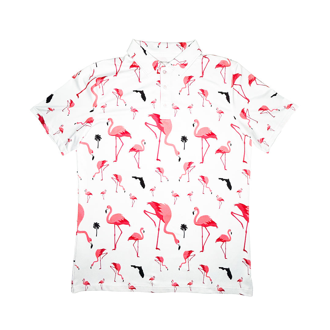 Stylish Florida Flamingo Golf Polo for Men - Korvel