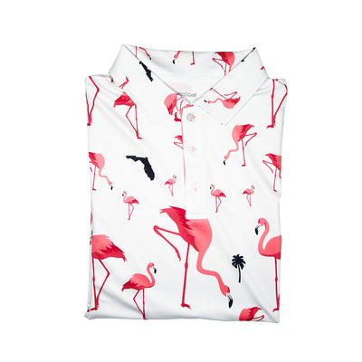 Stylish Florida Flamingo Golf Polo for Men - Korvel