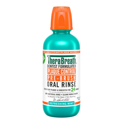 TheraBreath Enjuague Bucal Precepillo Control de Placa - Menta Refrescante 16 Oz