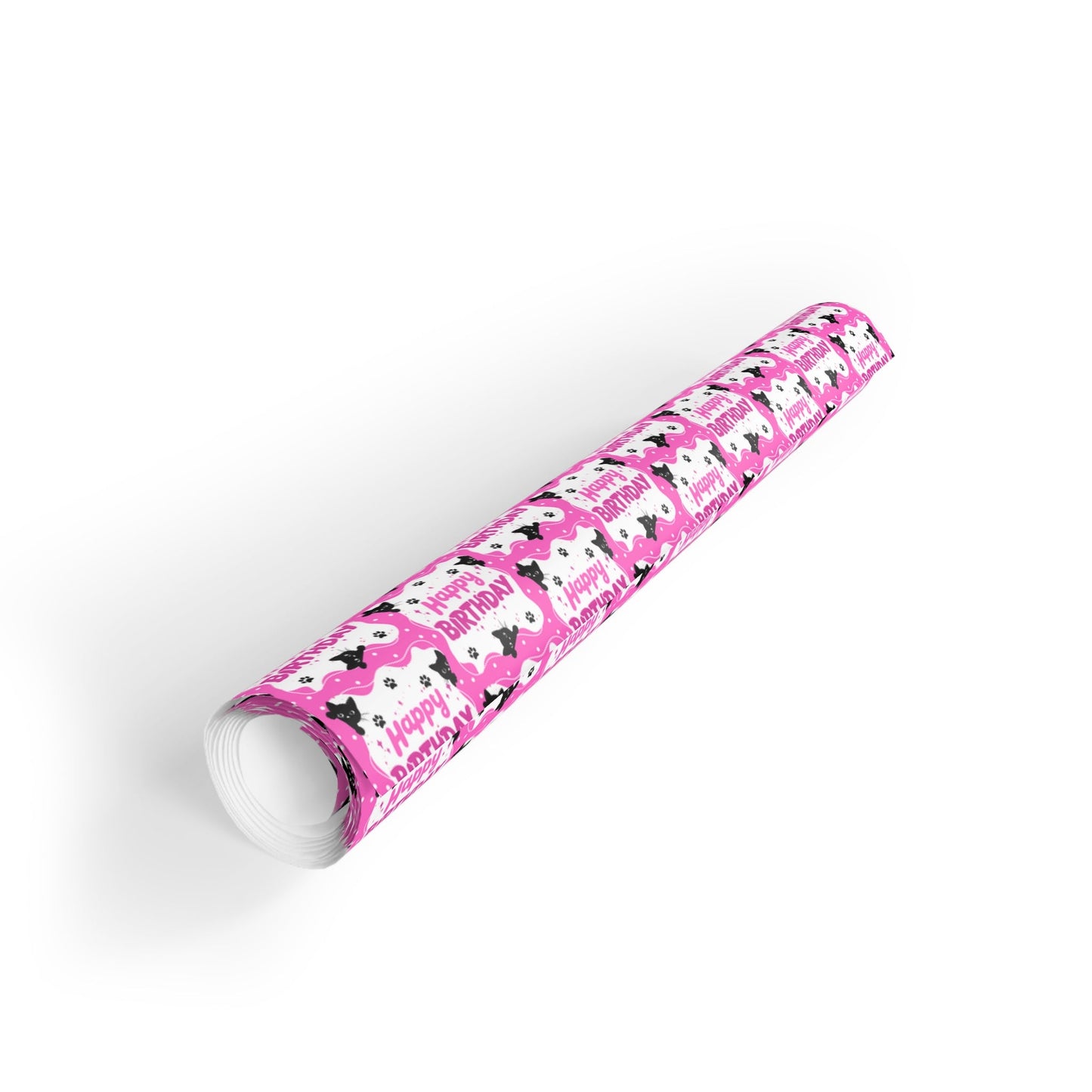 Pink Kitty Birthday Wrapping Paper Roll