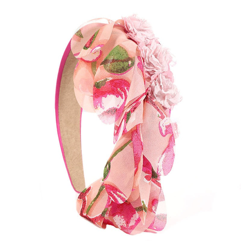 Fashionable leopard print fabric flower headband - Korvel