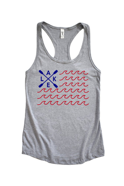 Lake American Flag Racerback Tank Top