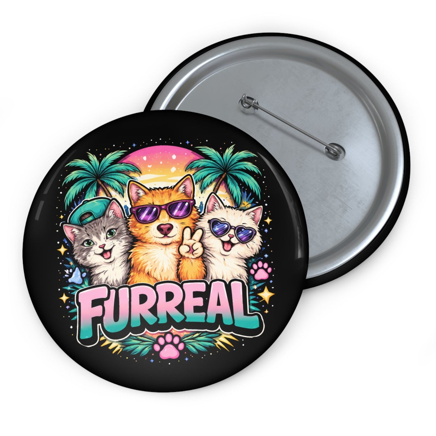 Furreal Pinback Button - Bold Retro Accessory