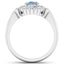 Bague de fiançailles en or blanc 14K avec aquamarine et diamants de 1,57 carat