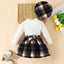 ma&baby Toddler Girls Knit Outfit Set with Plaid Skirt