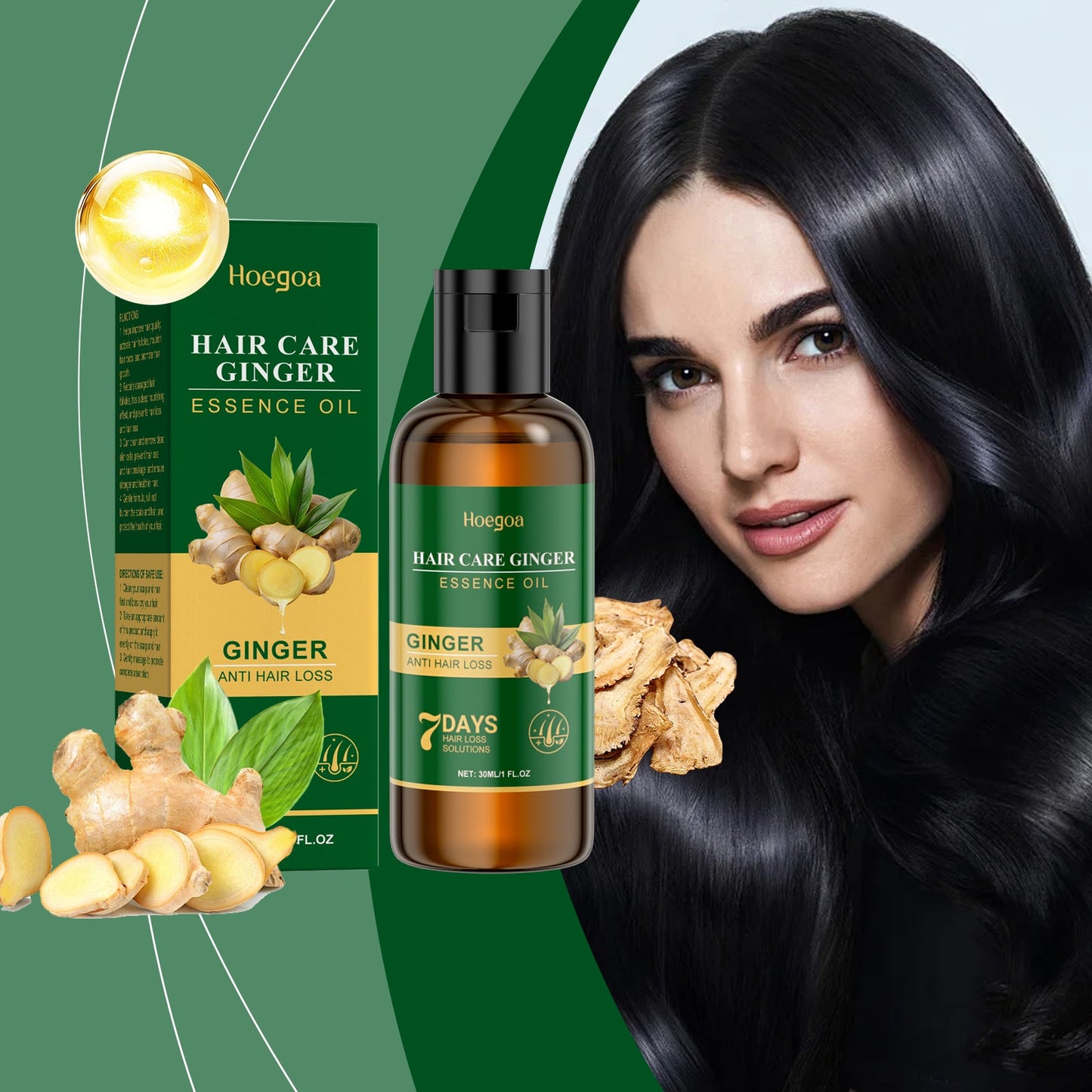 Ginger Hair Care Essential Oil Mild Ingredients Herbal Ginger Nourishes Hair Soft Beautiful Essential Oil - Korvel