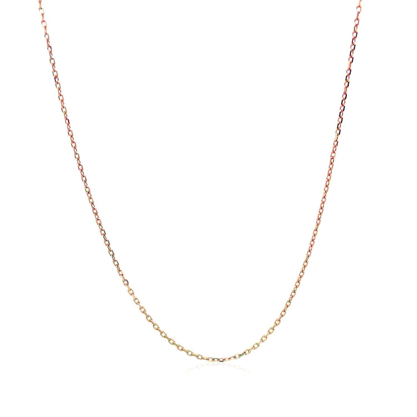 18k Rose Gold Diamond Cut Cable Link Chain - 0.75 mm