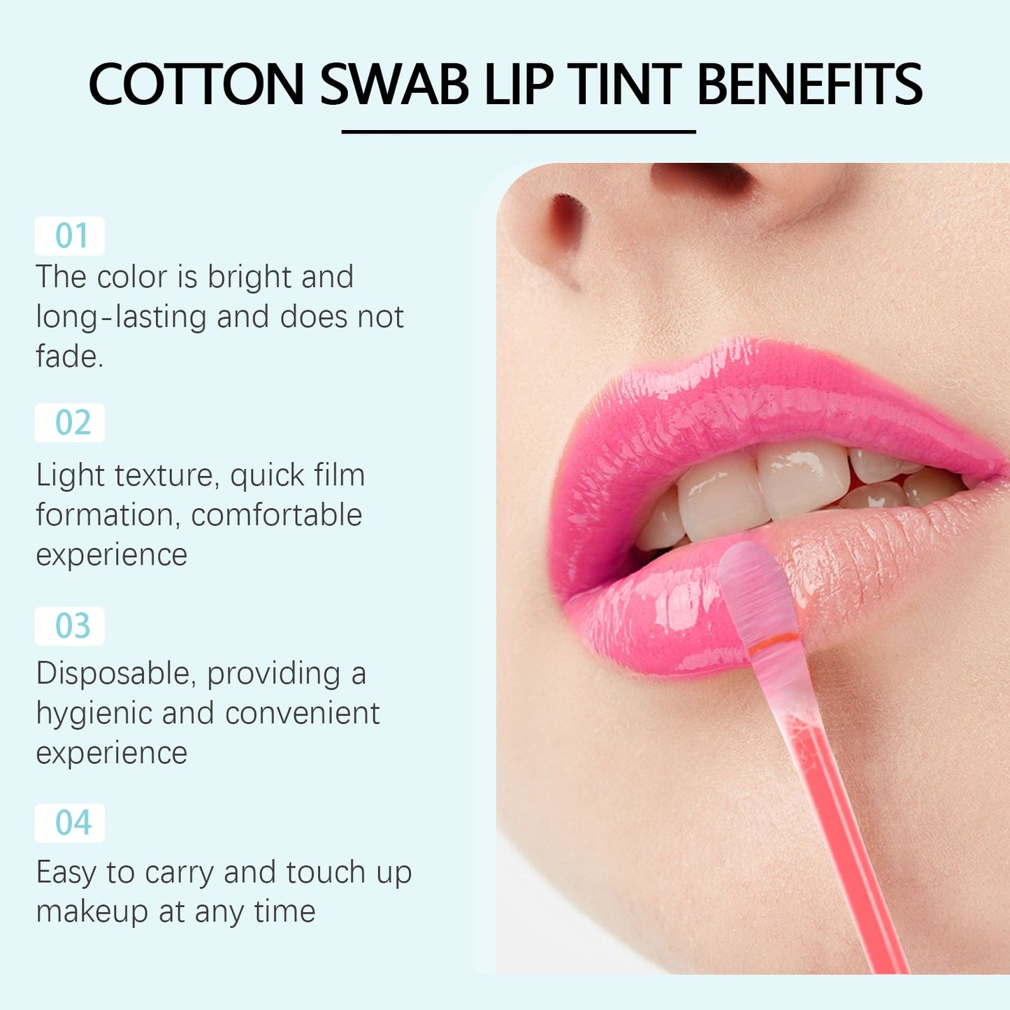 Cotton Swab Lip Glaze - Portable Moisturizing Lip Color