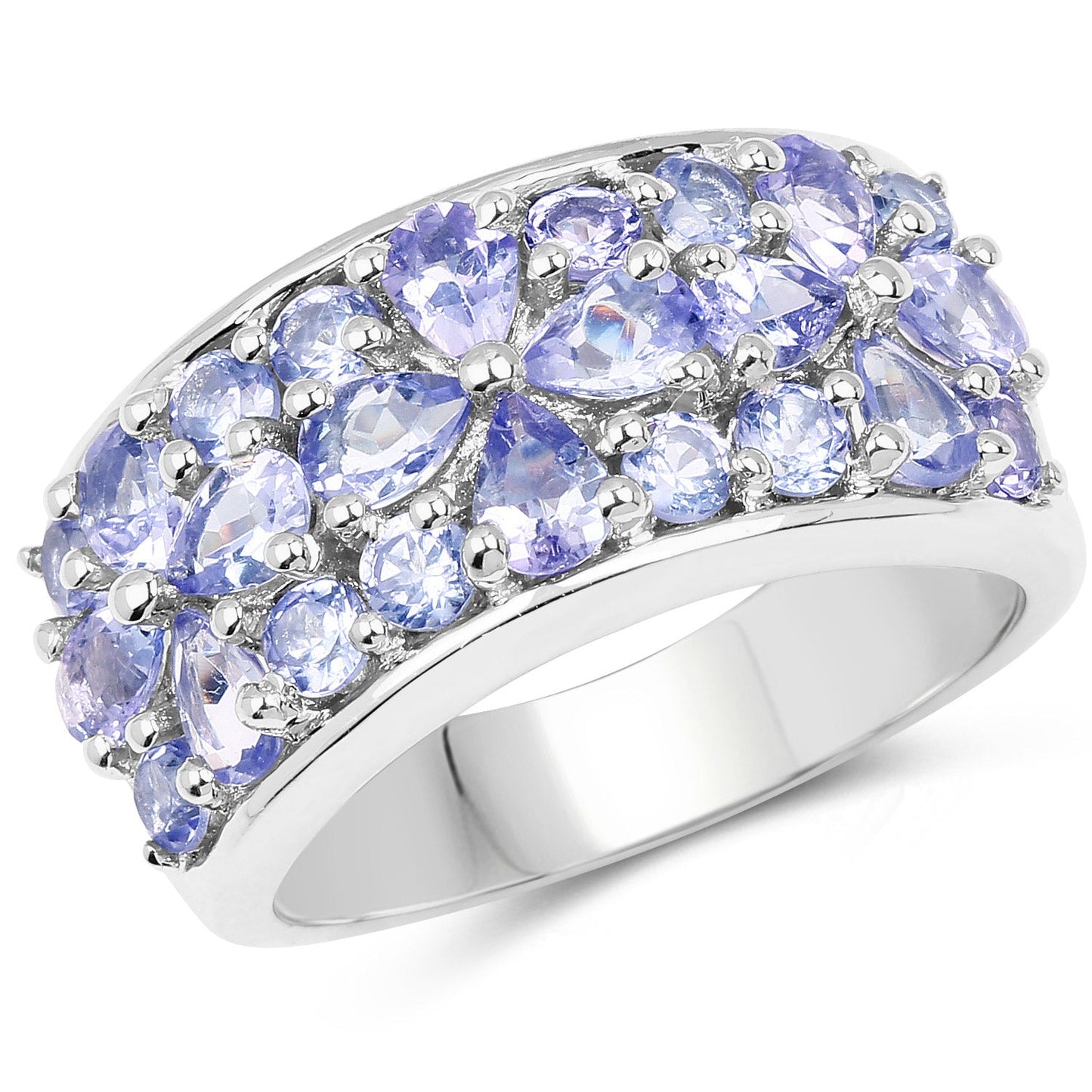 Anillo de Compromiso de Plata Esterlina con Tanzanita de 2.52 Quilates