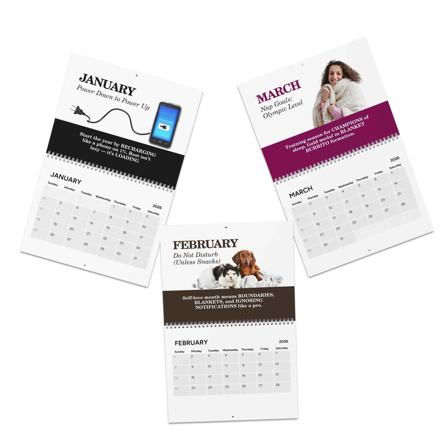 Calendrier de bureau 2026 Mind Unplugged - Une année de repos et de réinitialisation