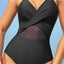 Traje de baño de una pieza con cuello halter entrecruzado
