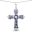 1.84 Carat Genuine Tanzanite & White Zircon Sterling Silver Pendant