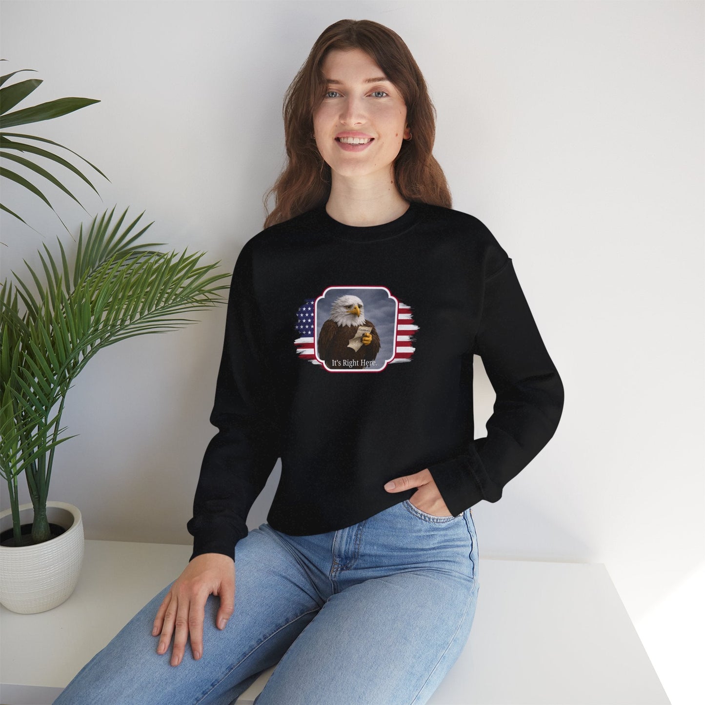 It's Right Here Political Parody Crewneck Sweatshirt