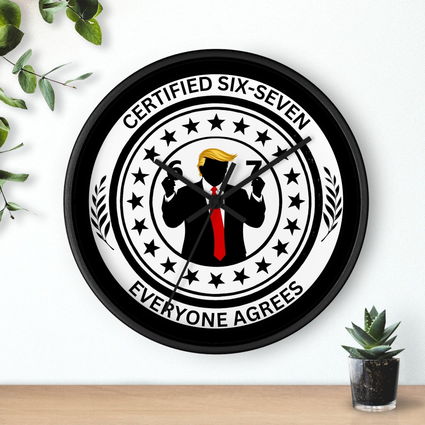 Certified Six-Seven Wall Clock - Political Parody Decor