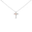 Collier Pendentif Croix et Cœur en Or Rose 14K Plaqué Diamant