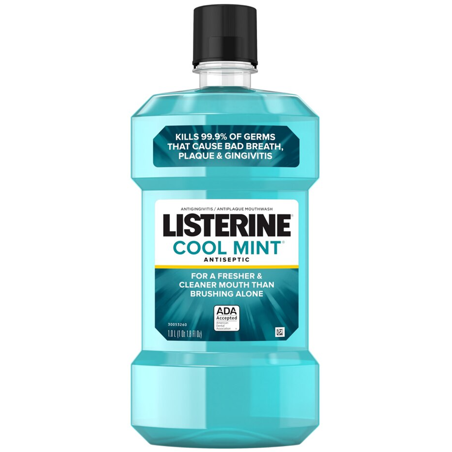 Listerine Antiseptic Mouthwash, Cool Mint 33.8 Fl Oz