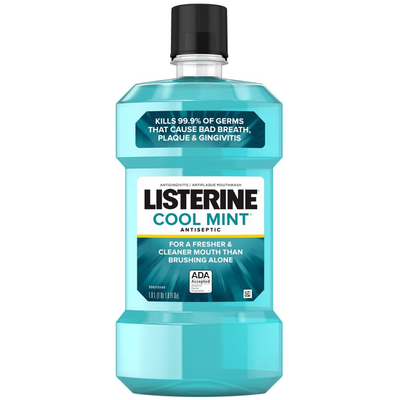 Enjuague bucal antiséptico Listerine, menta fresca 33.8 Fl Oz