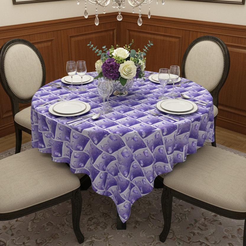 Purple Ribbon Butterfly Tablecloth