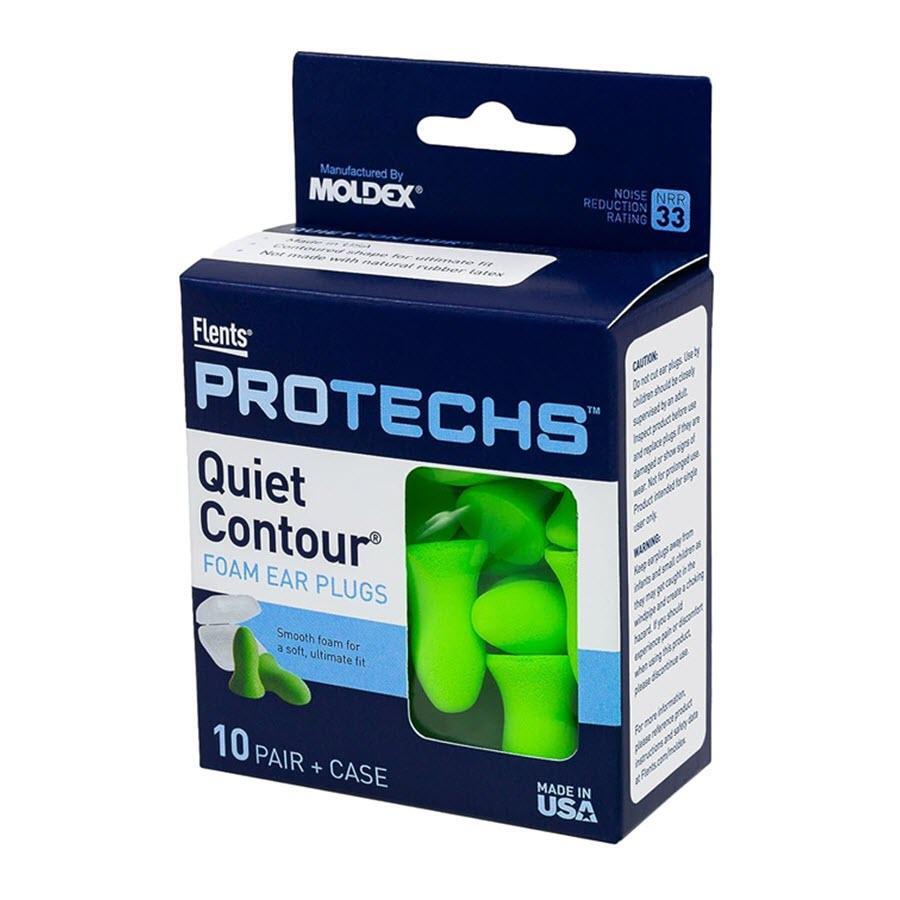Tapones para los oídos Flents Foam Quiet Contour - 10 pares con estuche