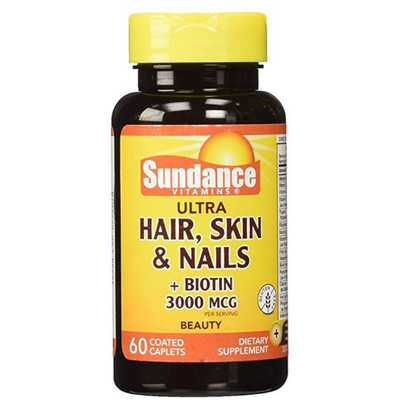 Sundance® Ultra Hair, Skin & Nails + Biotina - 5000 Mcg - 60 Tabletas