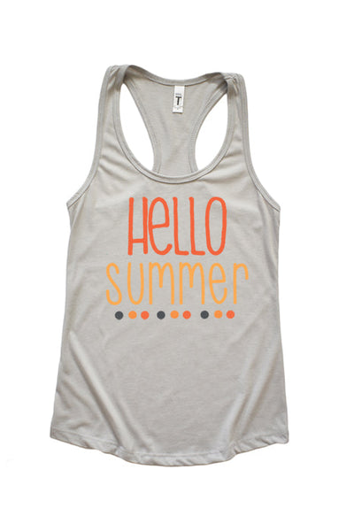 Hello Summer Racerback Tank Top