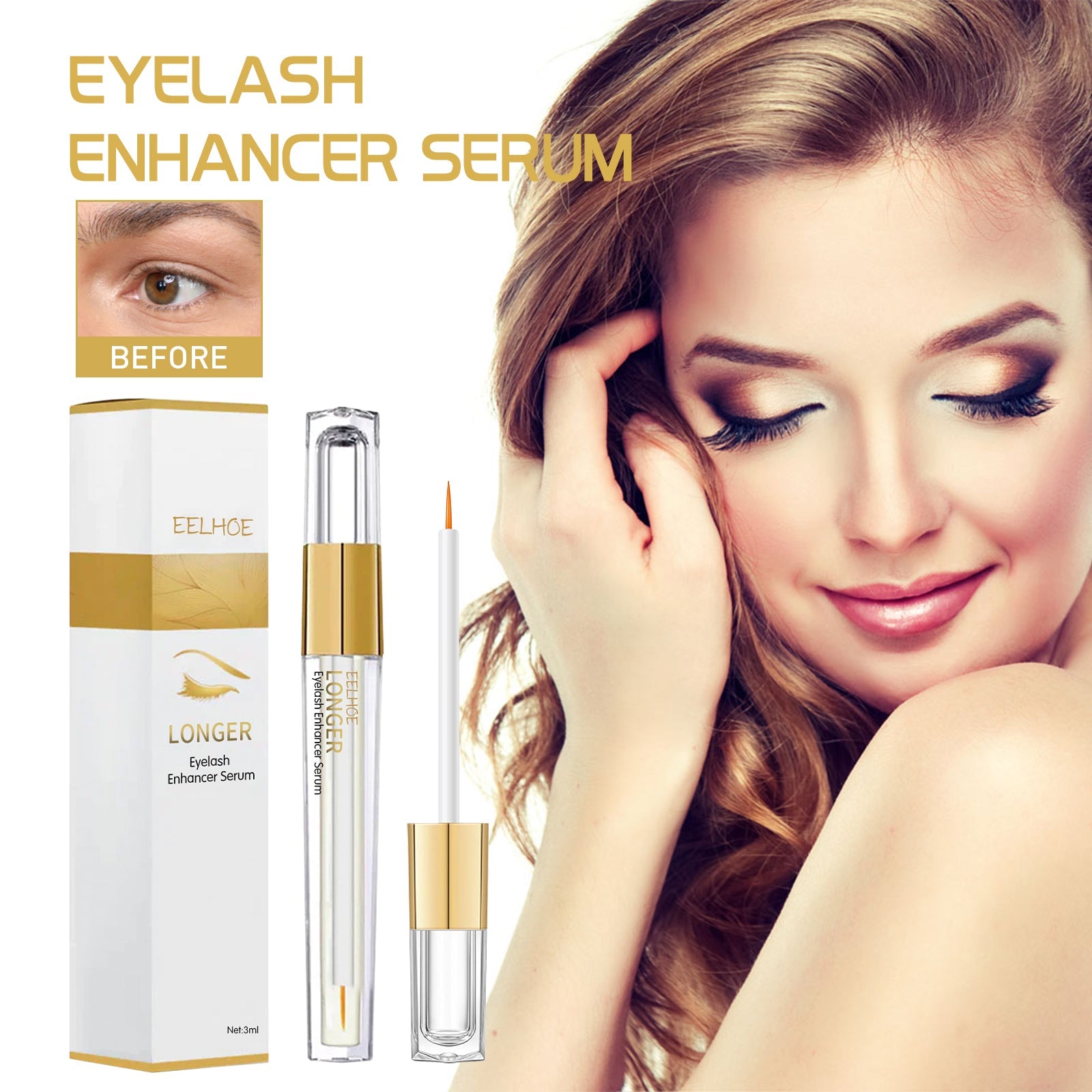 Eyelash Liquid Lashes Long, Thick And Curling Black Beautiful Eyelash Moisturizing Mild Natural Mascara - Korvel