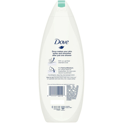 Dove Gel de Ducha para Piel Sensible - 12 oz - Hipoalergénico y Sin Fragancia