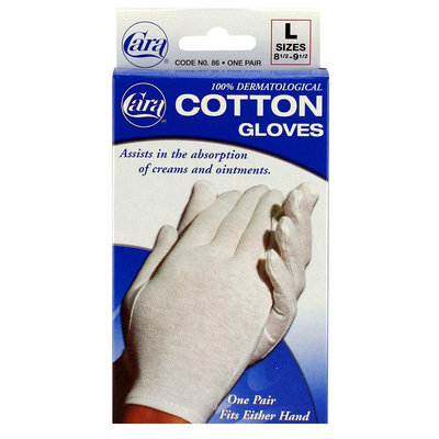 Cara 100% Cotton Dermatological Gloves - Large Size