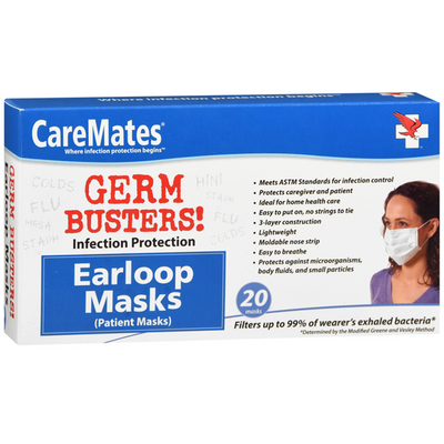 CareMates Earloop Masks - 20 Count Pack