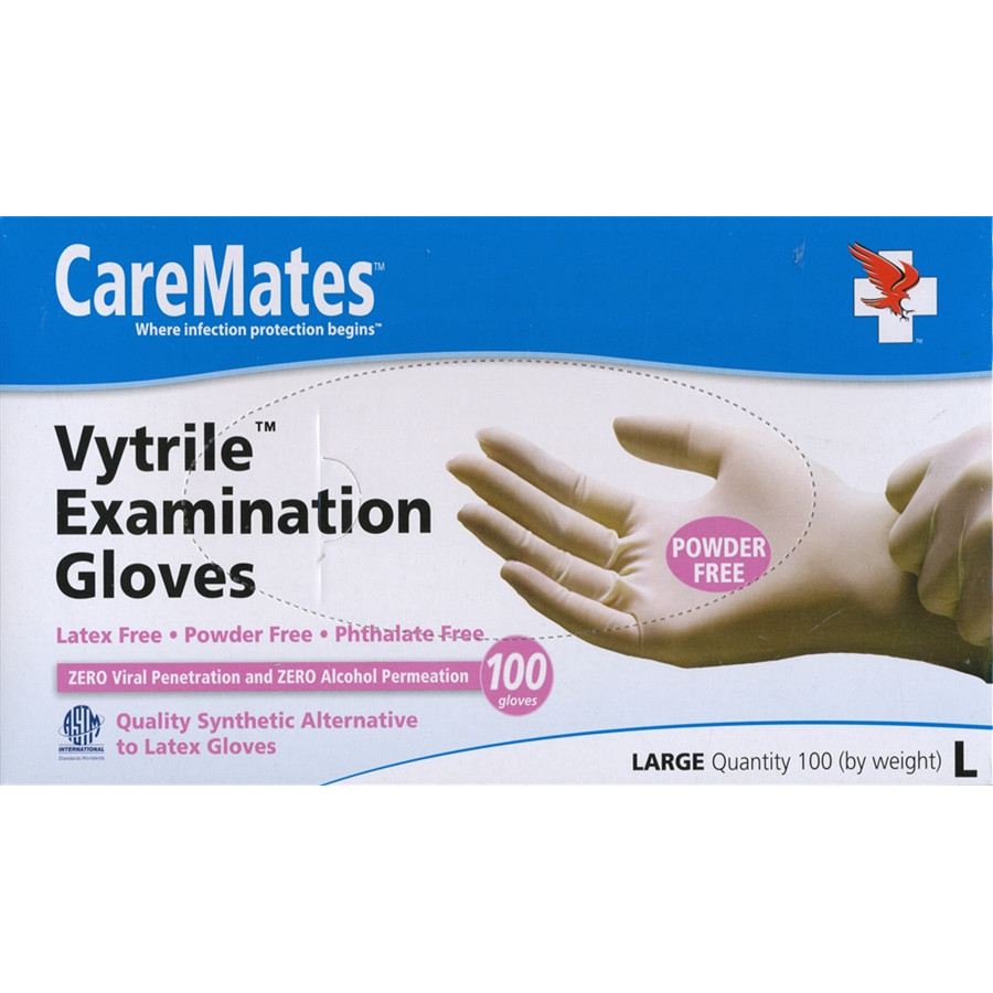 CareMates Vytrile Powder-Free Examination Gloves - Large