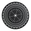 Ø39.37-inch Cast Aluminum Patio Dining Table With Black Frame and Umbrella Hole - Korvel