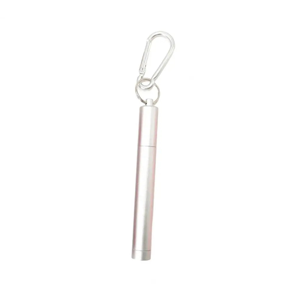 1 Set Reusable Telescopic Straw Set Portable Stainless Steel Easy To Clean Straw With Carry Case - Korvel