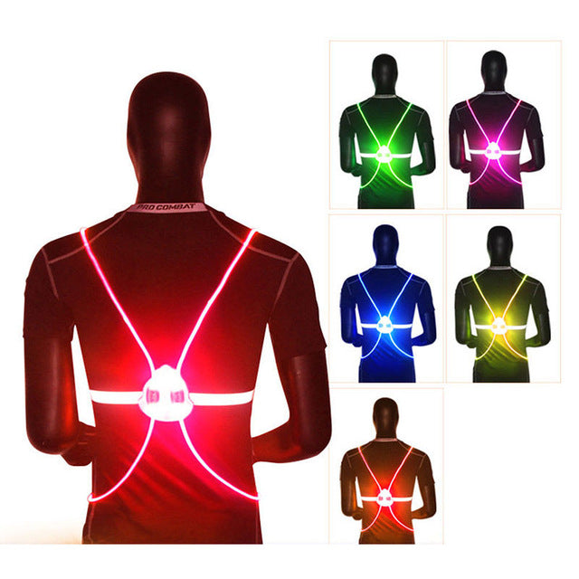 360 Reflective LED Flash Driving Vest High Visibility Night Running Cycling Riding Outdoor Activities Light Up Safety Bike Vest - Korvel