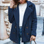 Manteau d'hiver en peluche à revers large pour femmes