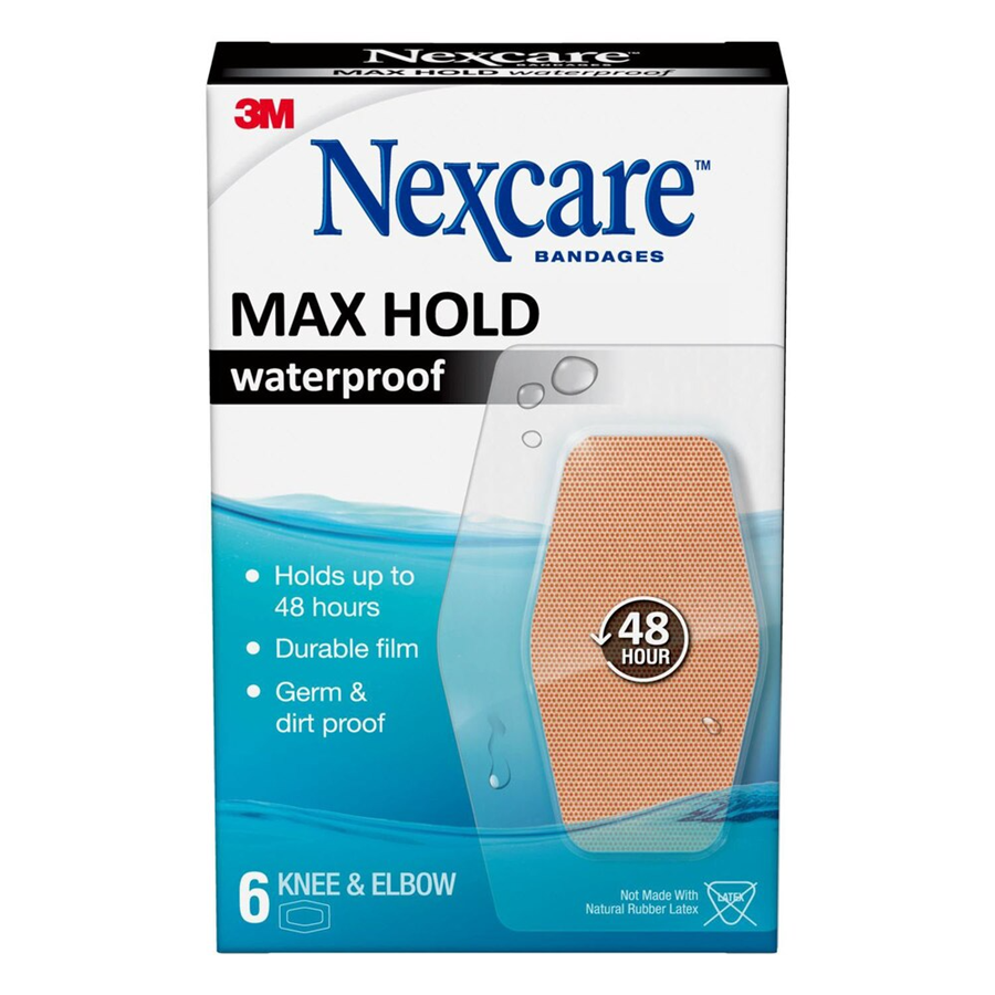 Tiritas Impermeables Nexcare Max Hold para Rodilla y Codo