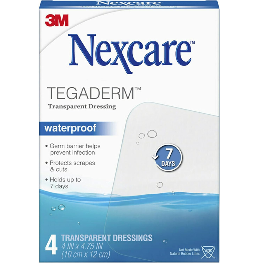 Nexcare Tegaderm Pansement Transparent Étanche, Grand - 4 Compte
